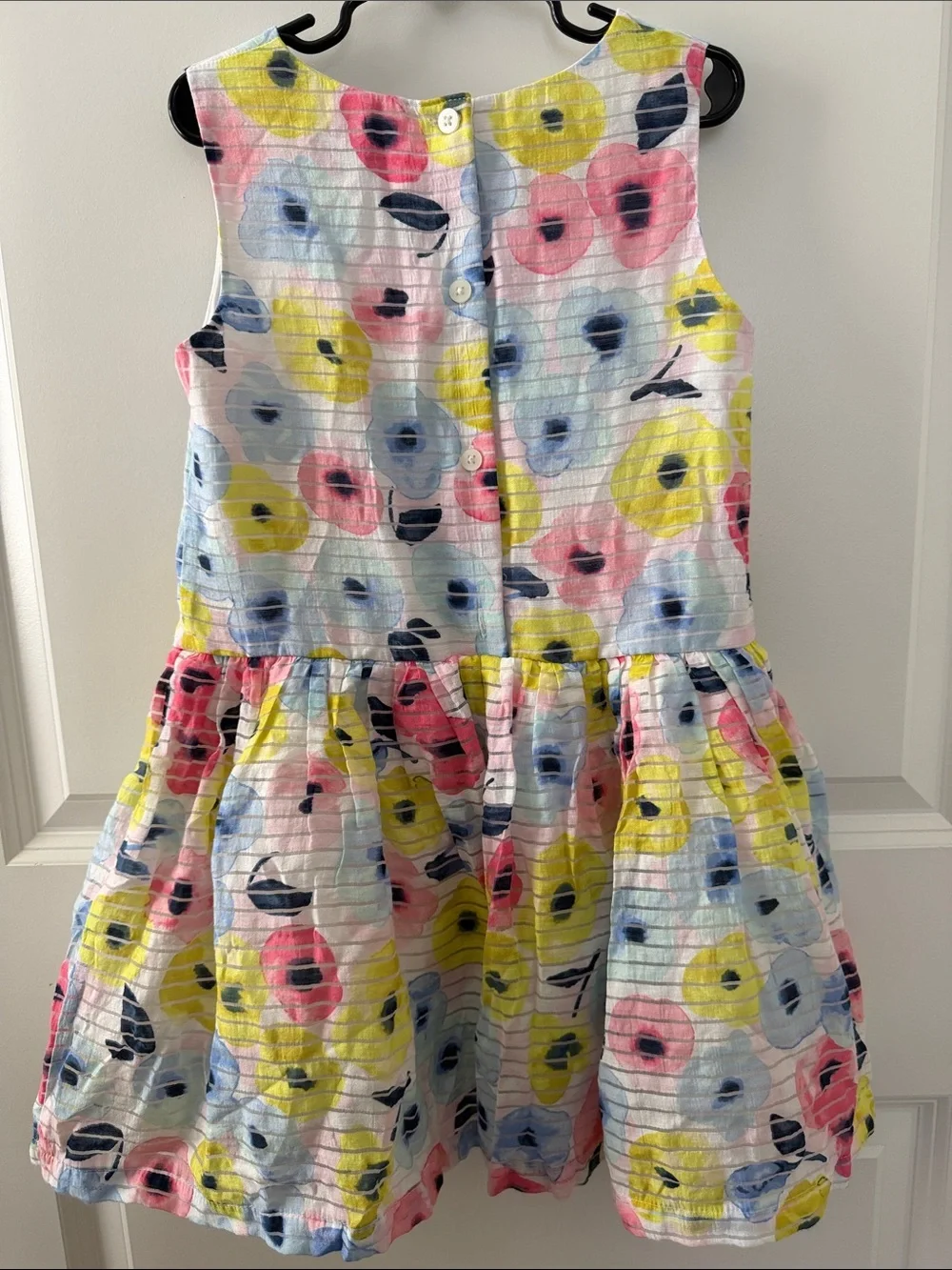 Cherokee Sleeveless Floral Dress in Yellow, Pink & Blue